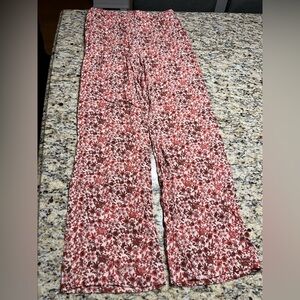 Forever 21 Floral Wide Leg Pants - Red and Brown